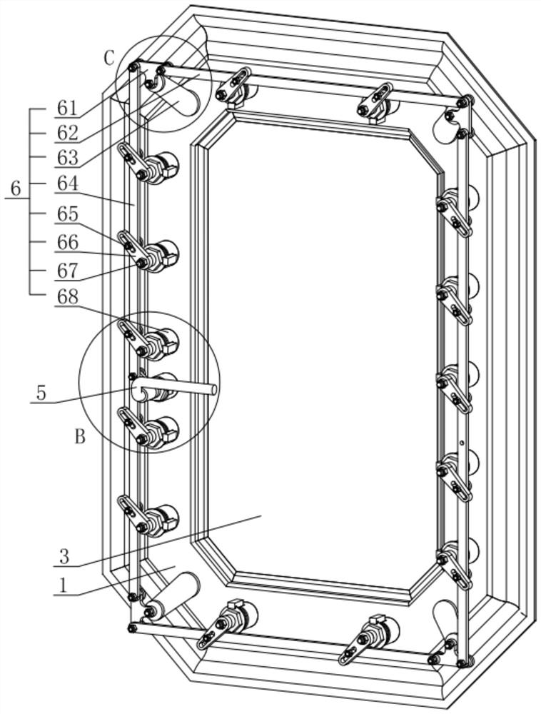 Marine anti-explosion watertight cabin door based on lightweight design