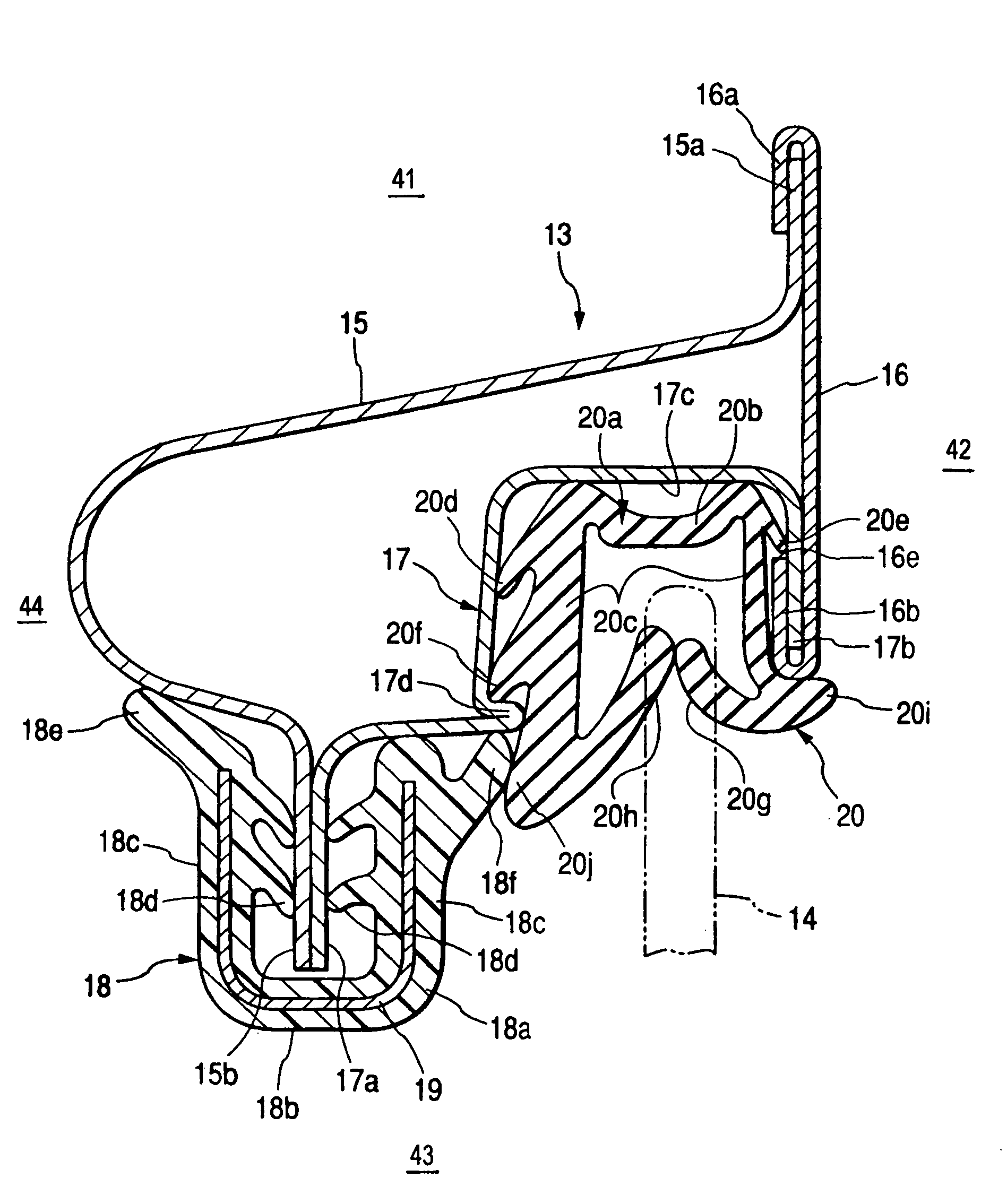 Trim and glass run attachment structure in vehicle door