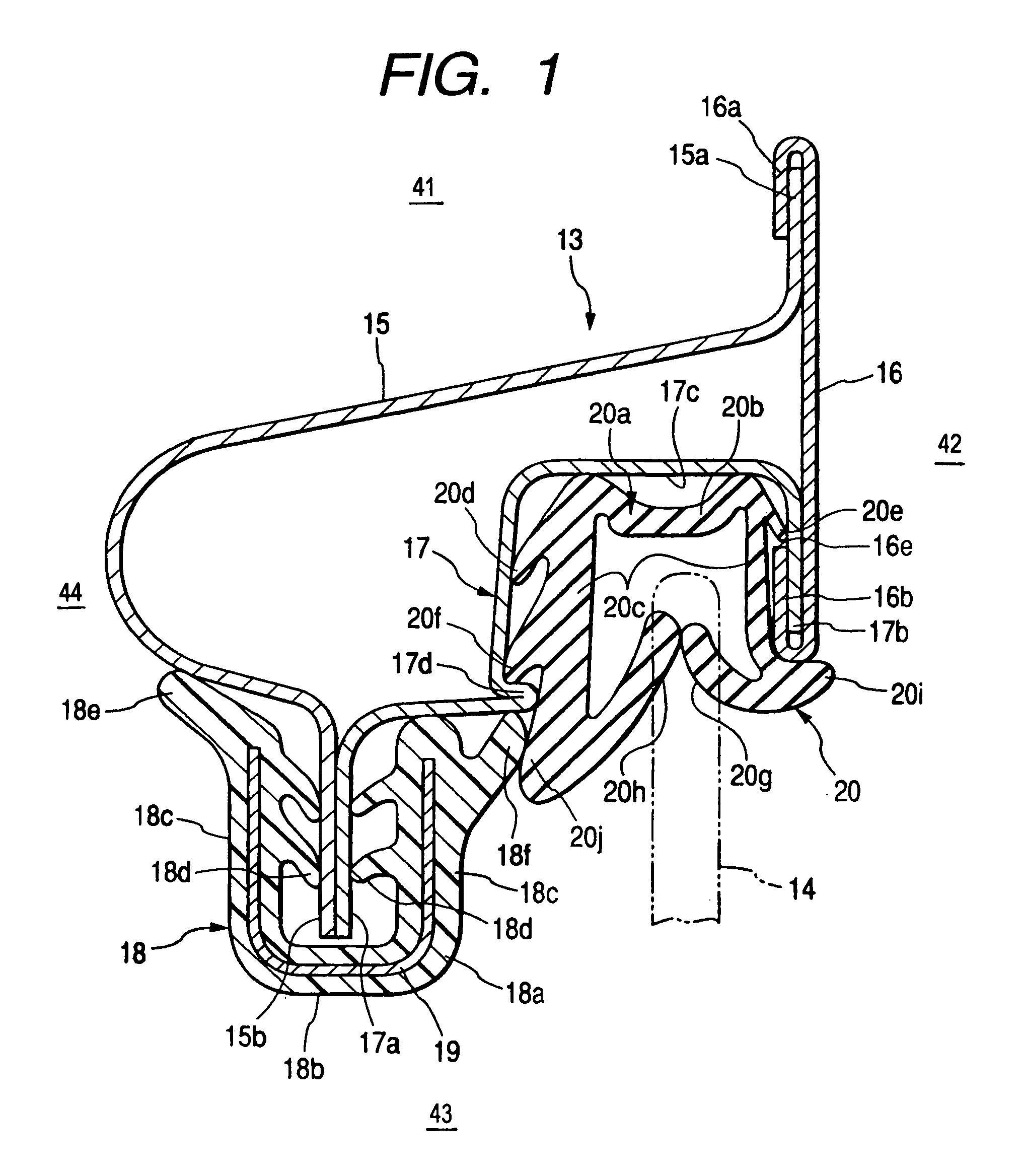 Trim and glass run attachment structure in vehicle door