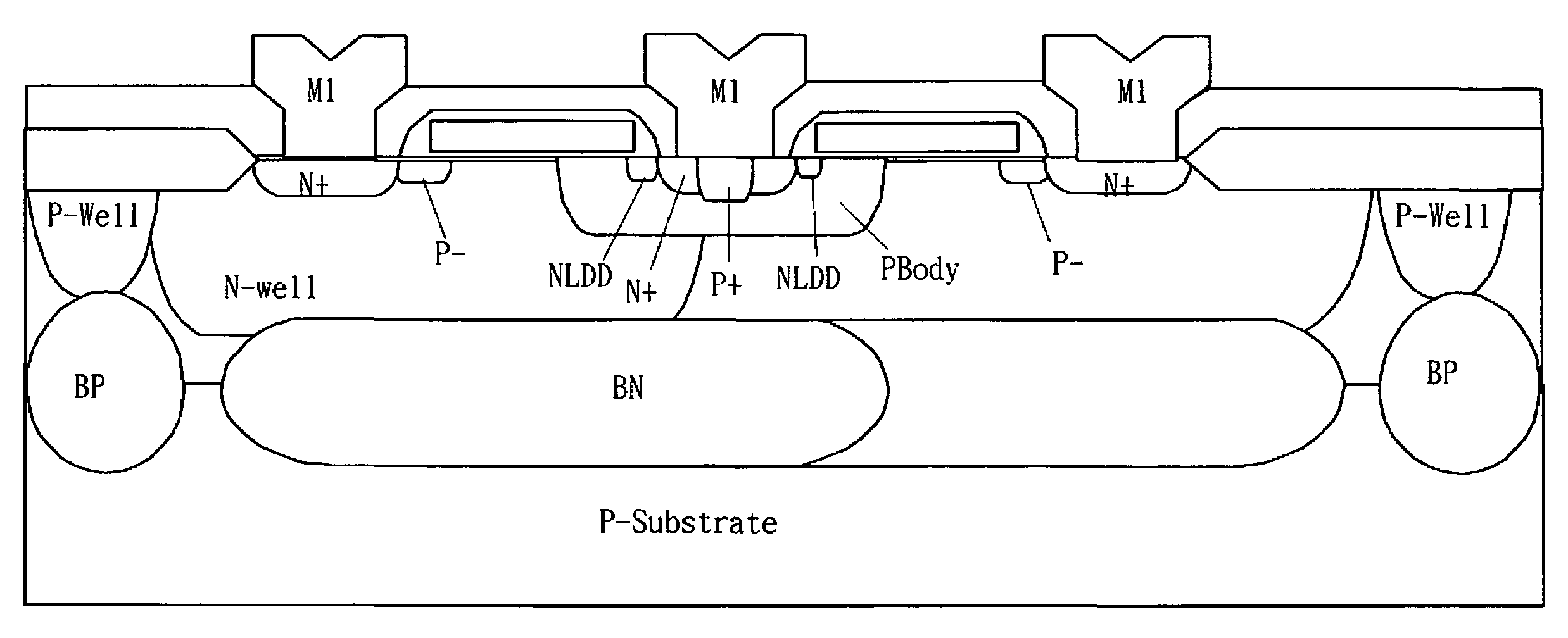 Lateral DMOS structure