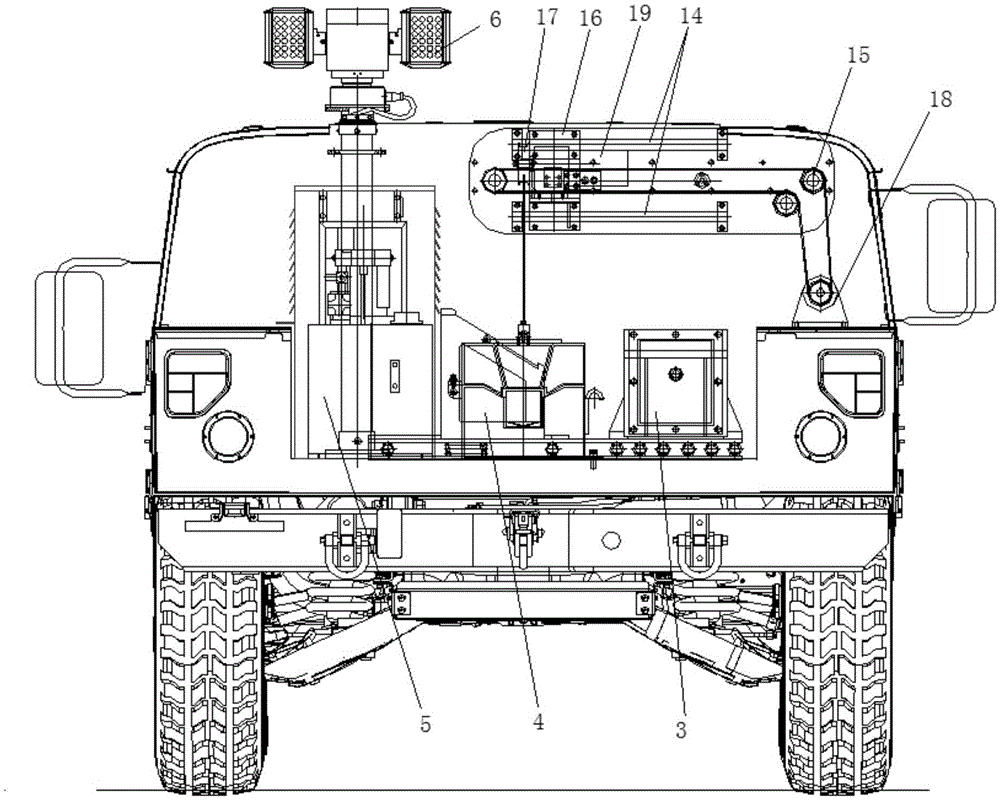 Vehicle-mounted disposal system for nuclear biochemical contaminants