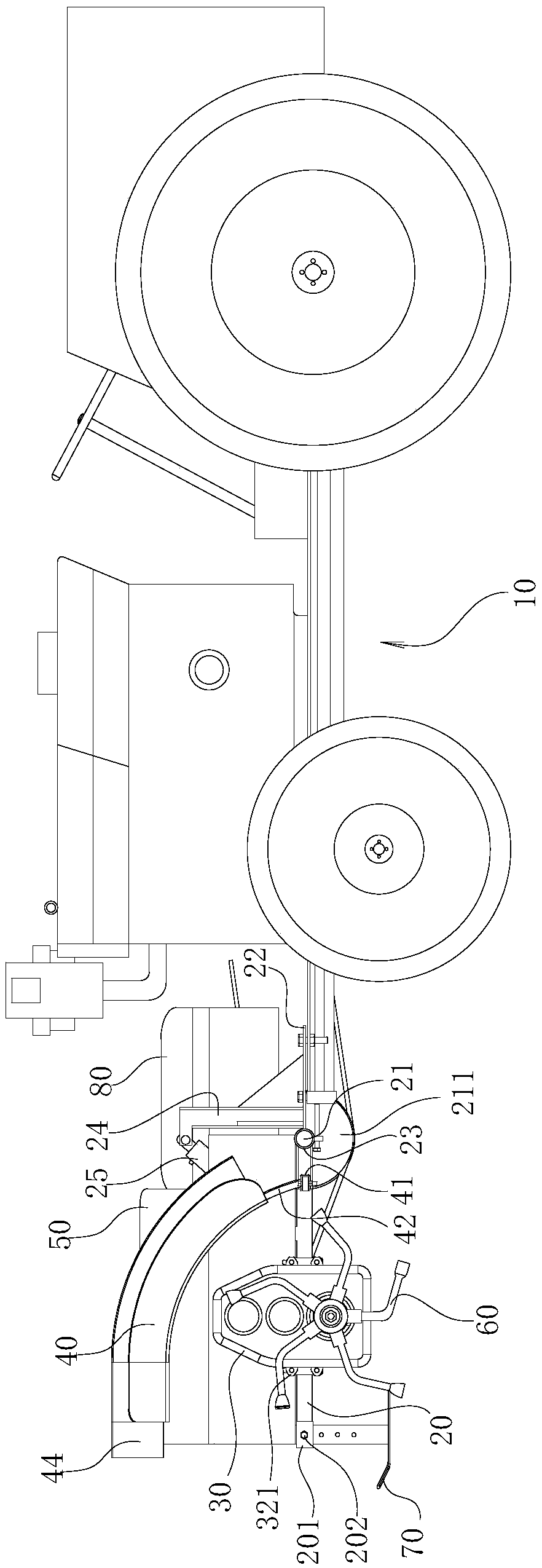 Front ditcher and ditching method