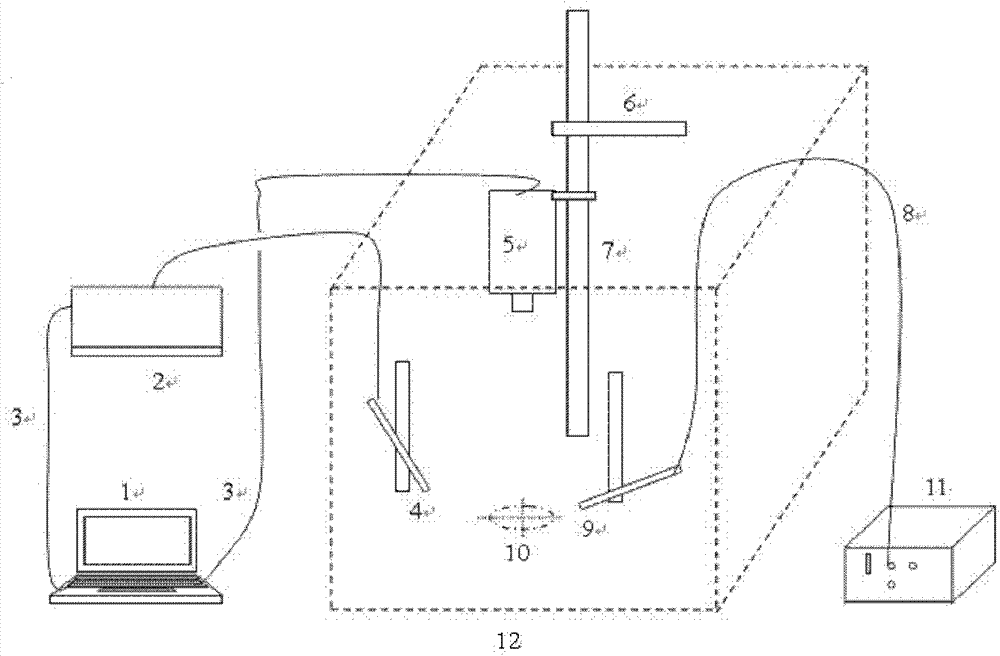 Composite fluorescence imaging system applied in forensic science evidence testing, and application method thereof