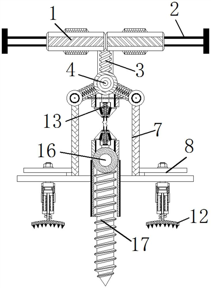 Equipment for carrying soil detection through fixed-point spiral soil sampling