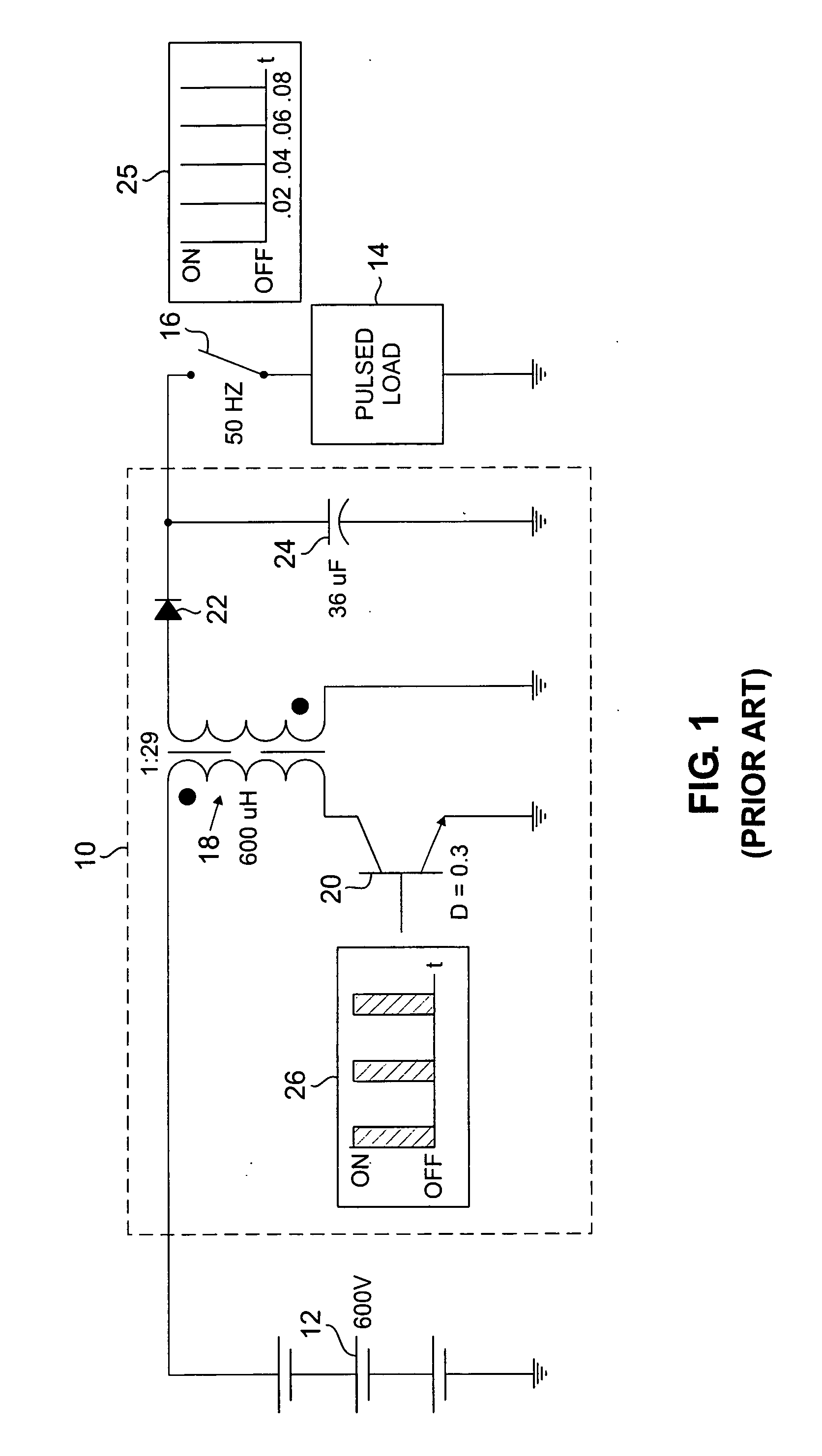 Pulsed power supply with current ripple reduction