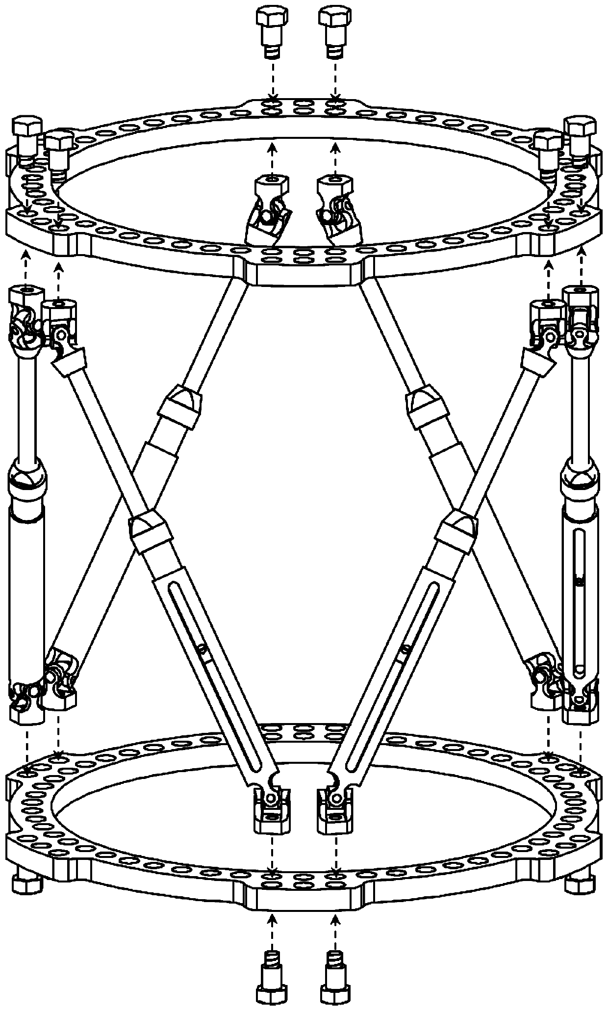 Bone load detection method based on six-axis parallel external bone fixation device