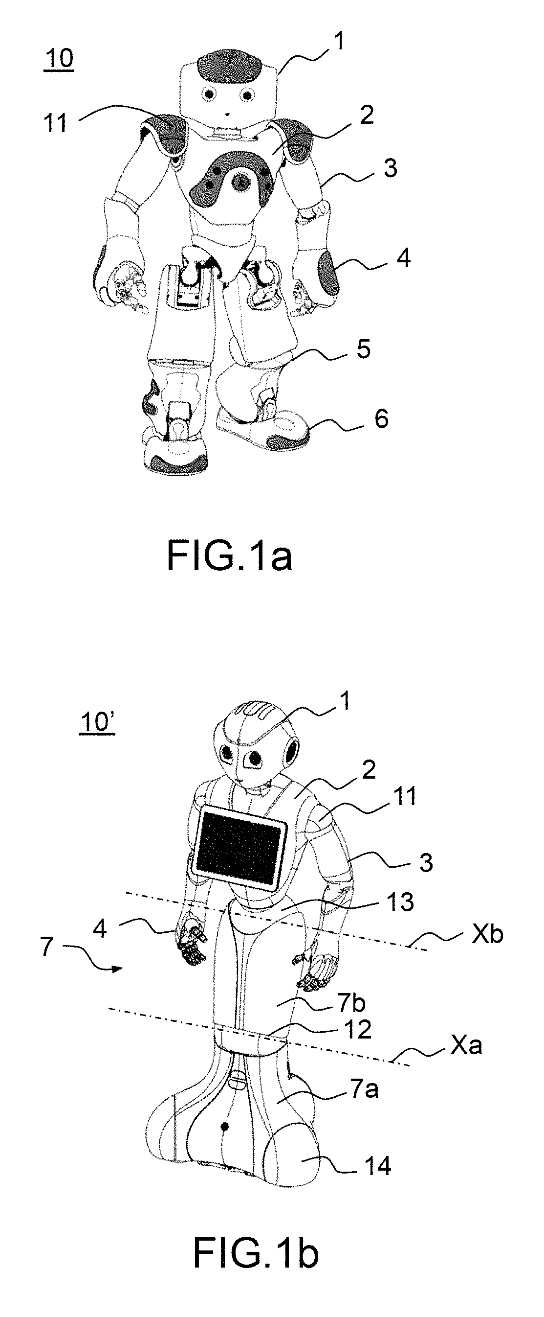 Key for actuating a plurality of humanoid robot mechanisms