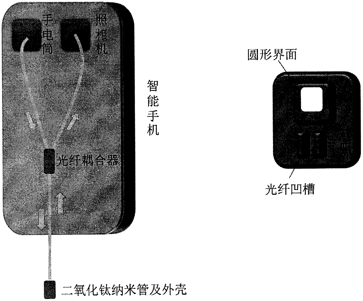 Device for testing tetracycline content in water monitored by smart phone