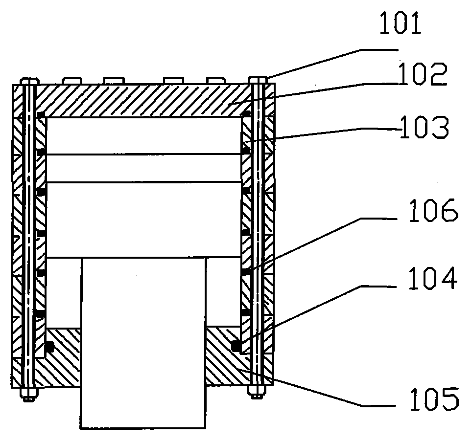 Lamination combining type rectangular oil cylinder