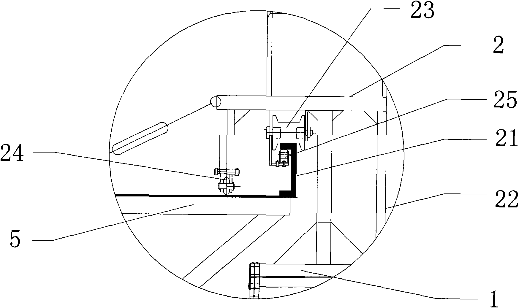 Hanging type movable working platform for storage tank maintenance