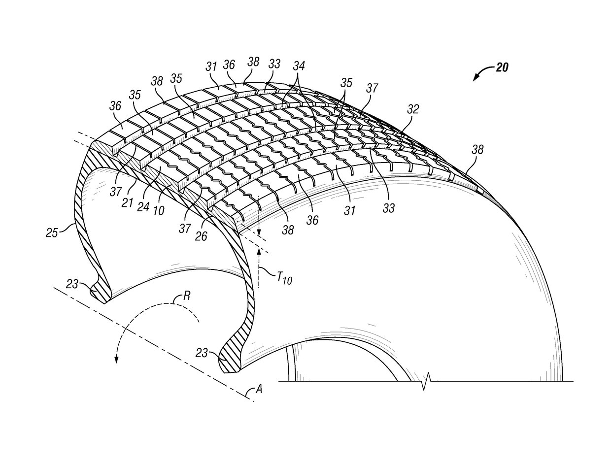 Tire tread with improved dry/snow traction