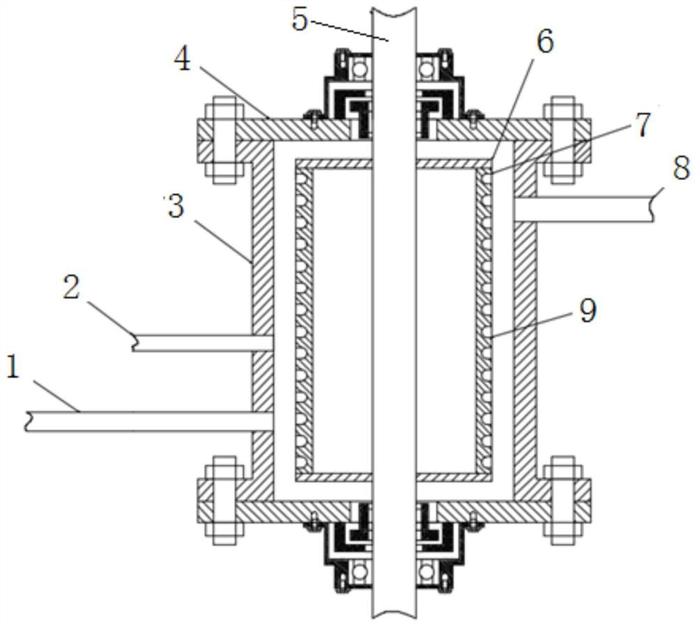 Device for treating antibiotic wastewater by combining hydrodynamic cavitation with oxidation