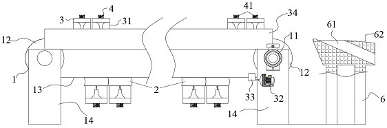 Dryer automatic feeding conveying device with preliminary drying function