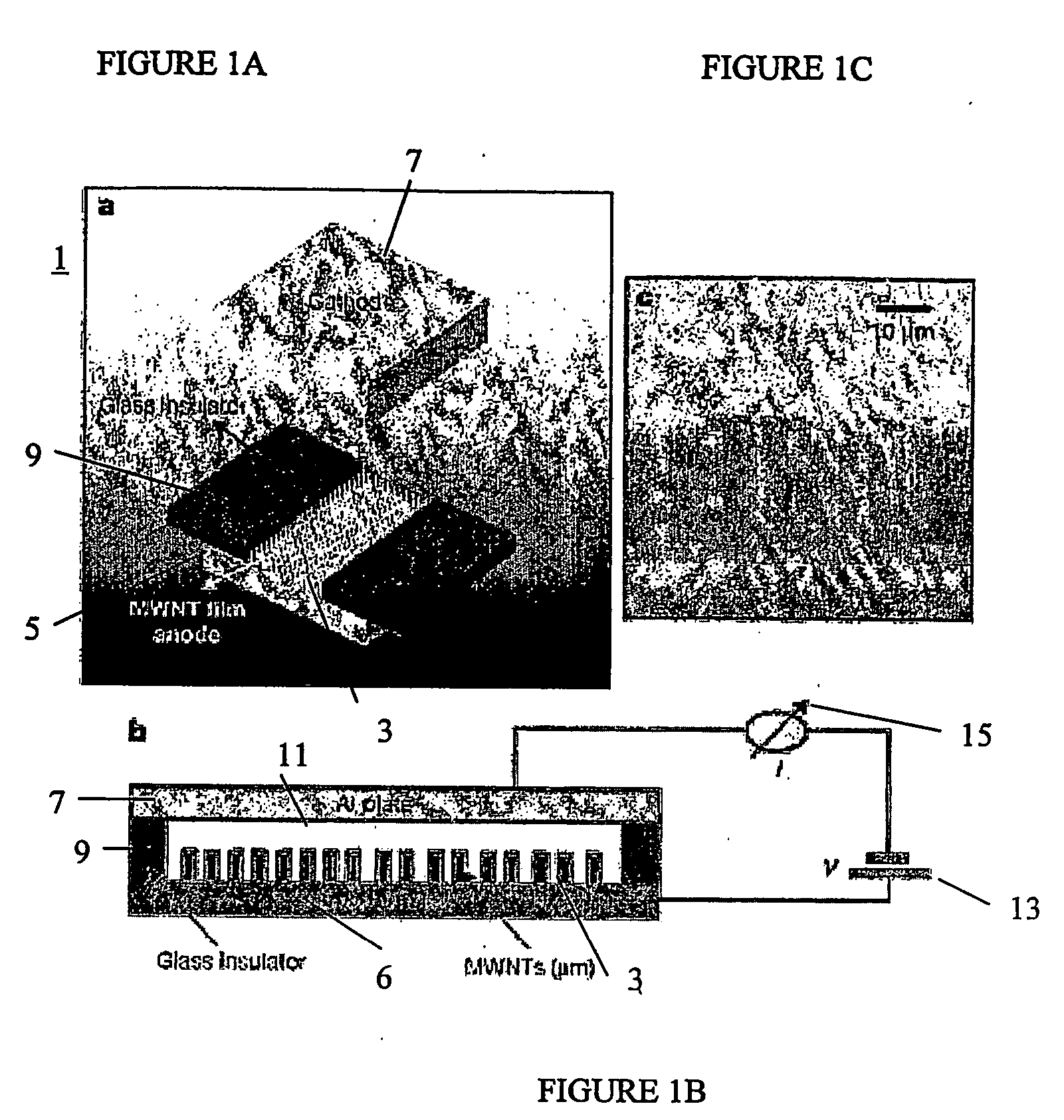 Miniaturized gas sensors featuring electrical breakdown in the vicinity of carbon nanotube tips