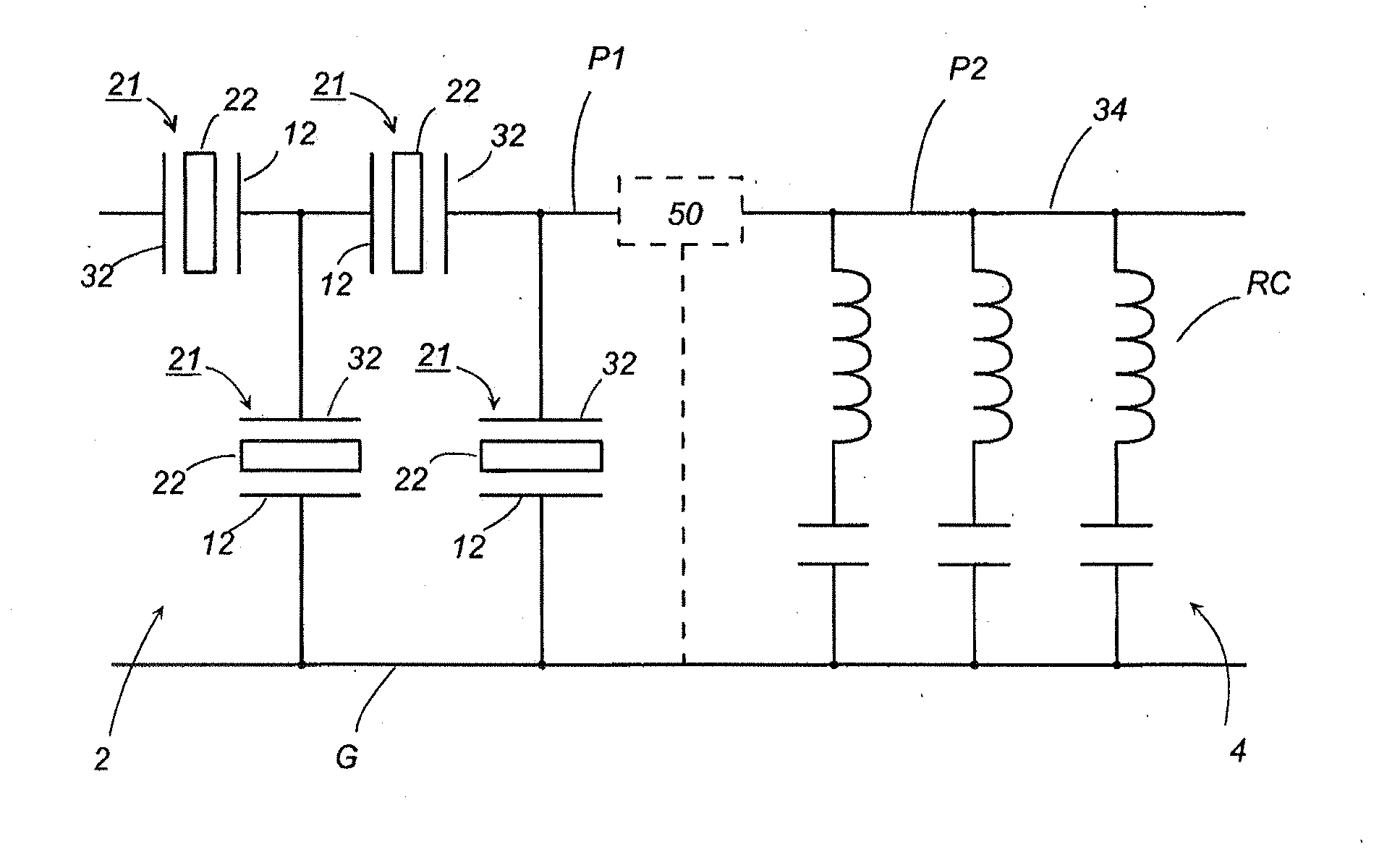 Bandpass filter and process of fabricating the same