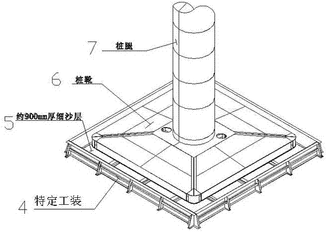 Subsequent docking process of jack-up platform spud shoes