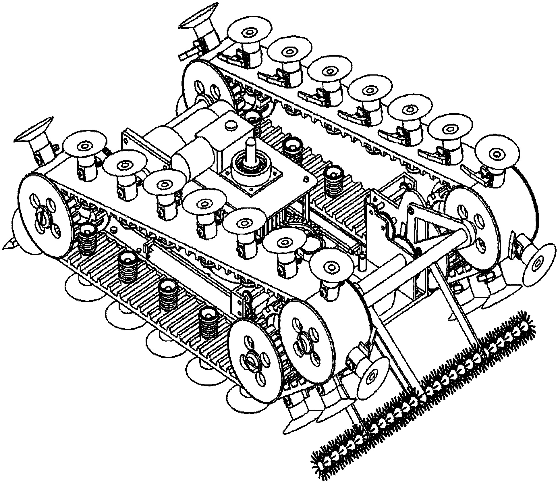 Track sucker type wall surface cleaning robot