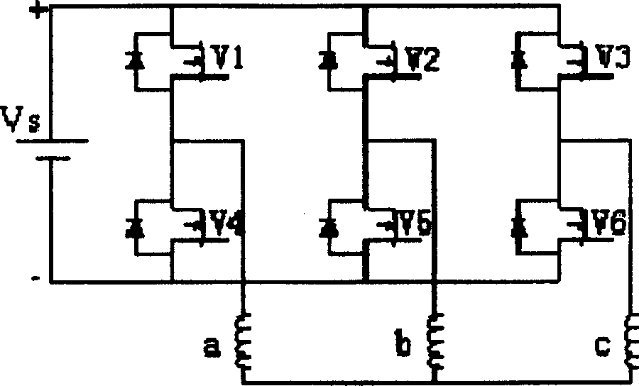 Control method of power converter in speed regulating system for three phase switched magnetic resistant motor