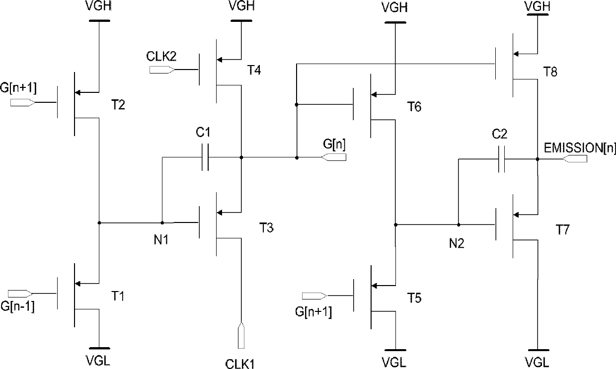 Gate driver on array unit, gate driver on array circuit and display device