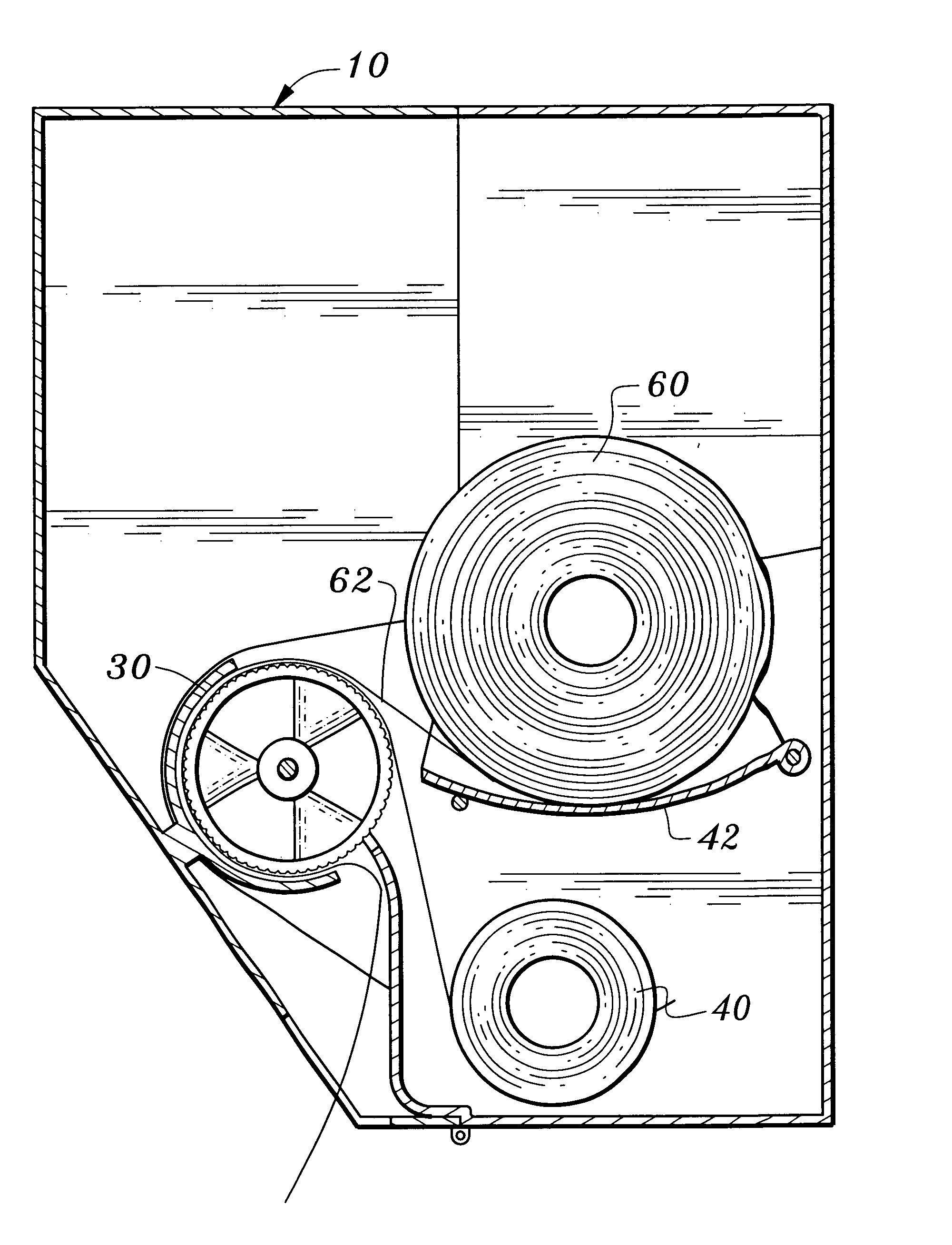 Apparatus and method for dispensing paper toweling from a roll of paper toweling