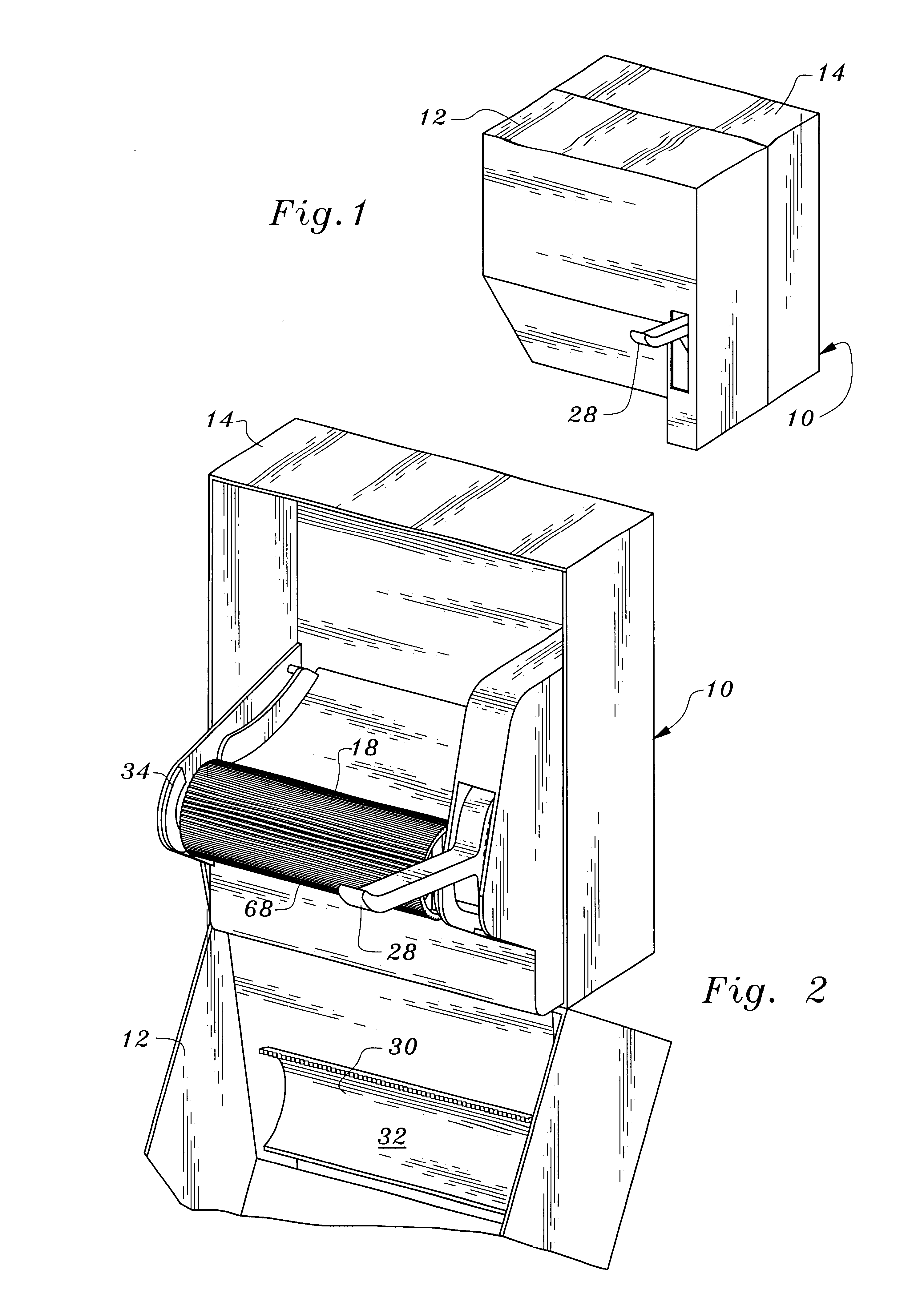 Apparatus and method for dispensing paper toweling from a roll of paper toweling