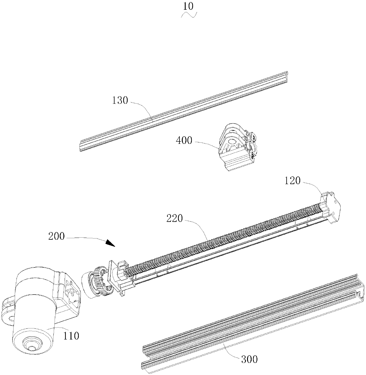 Guide rail, sliding block and driving device