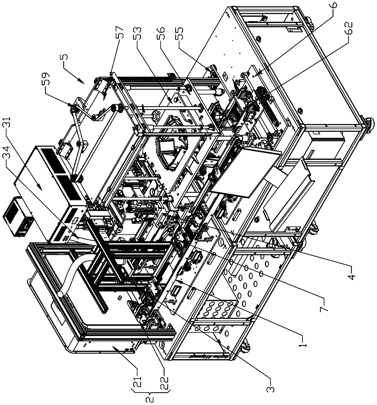 Return line type self-calibration camera assembly equipment