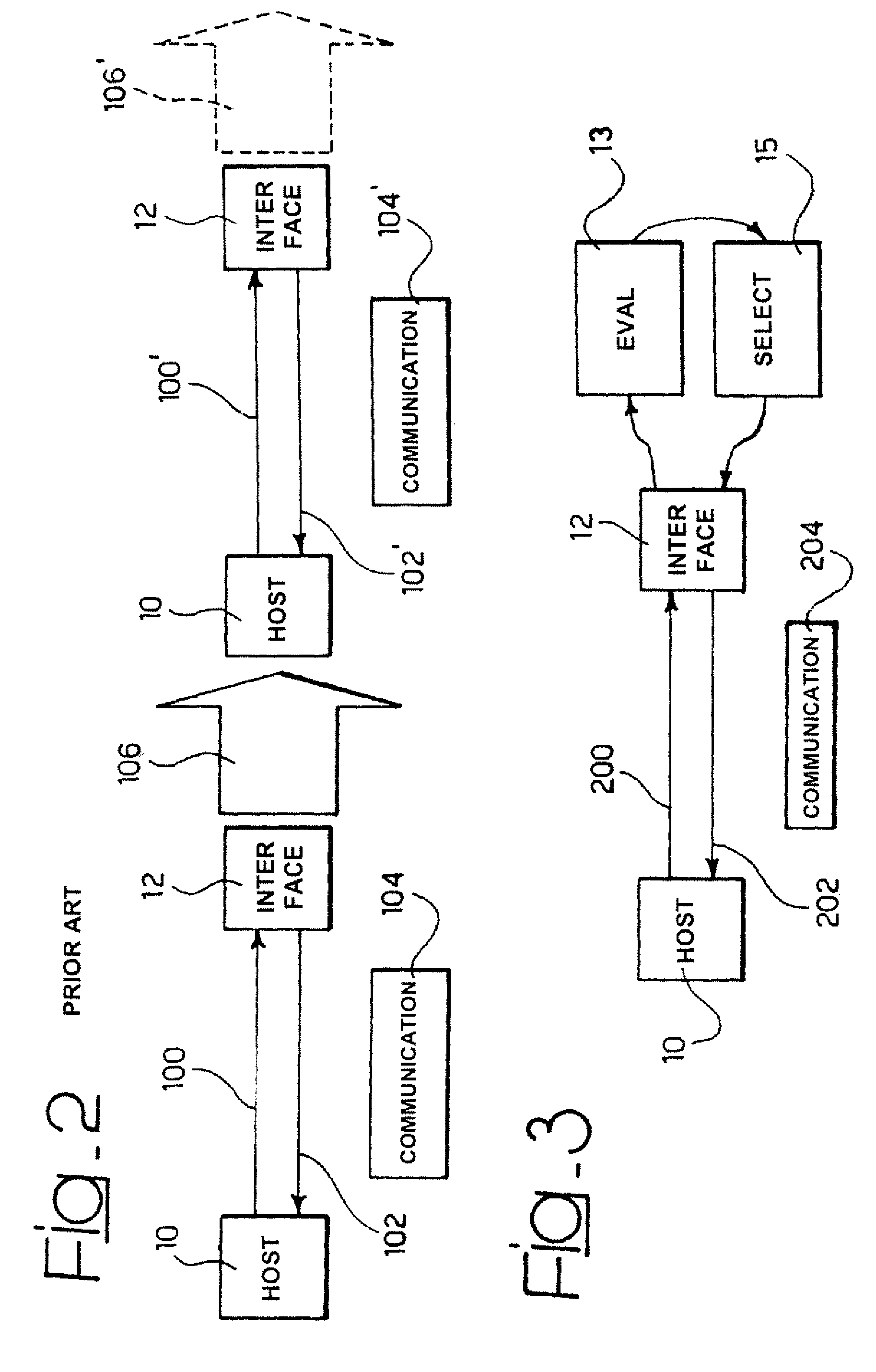 Embedded protocol selection technique, related interface and computer program product