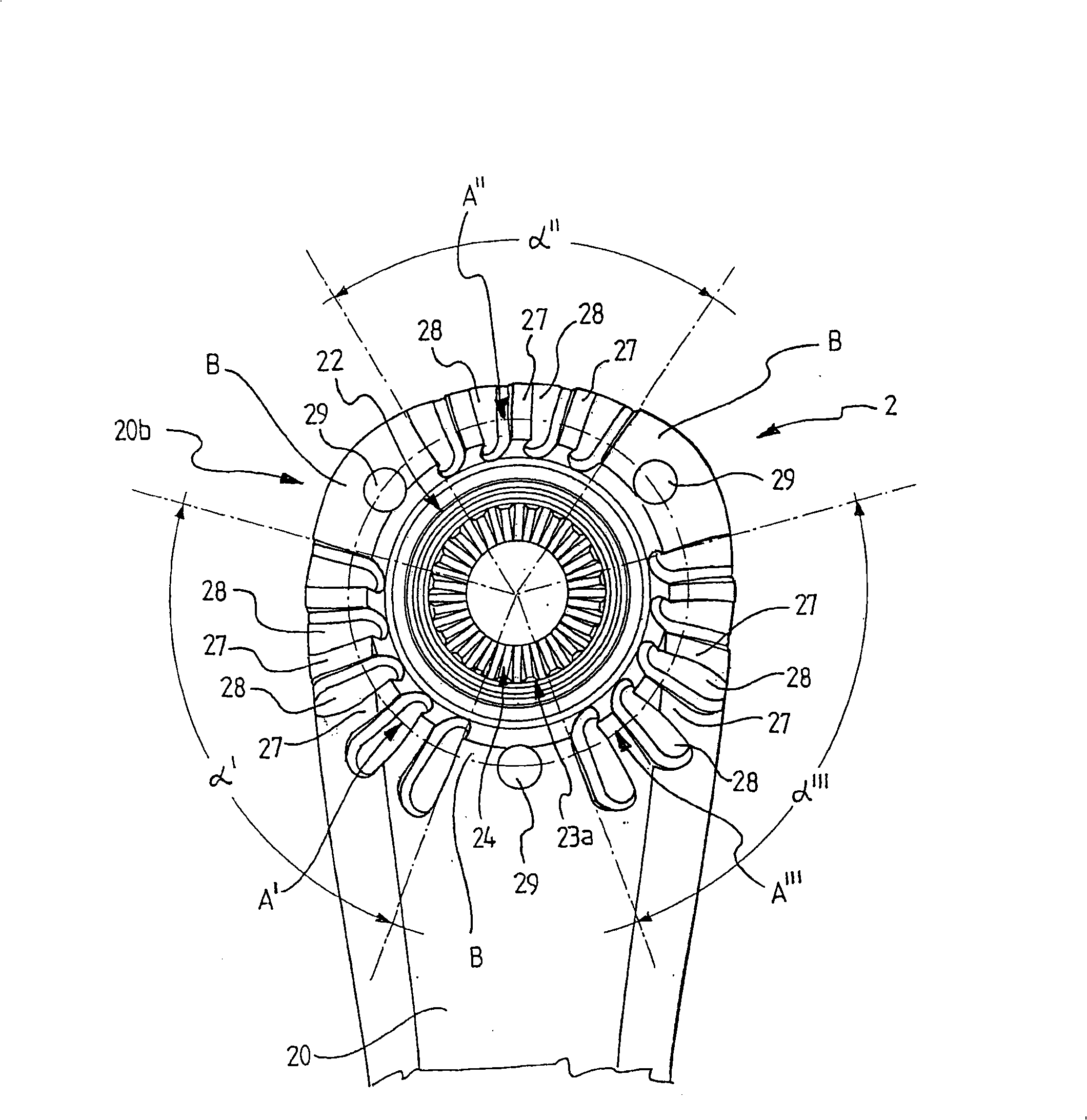 Crank arm assembly and related crank arm and element for transmitting torque from the crank arm to a bicycle chain