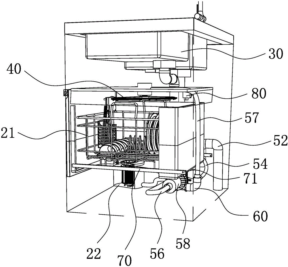 Drawer type integrated enhanced draining dish-washing machine