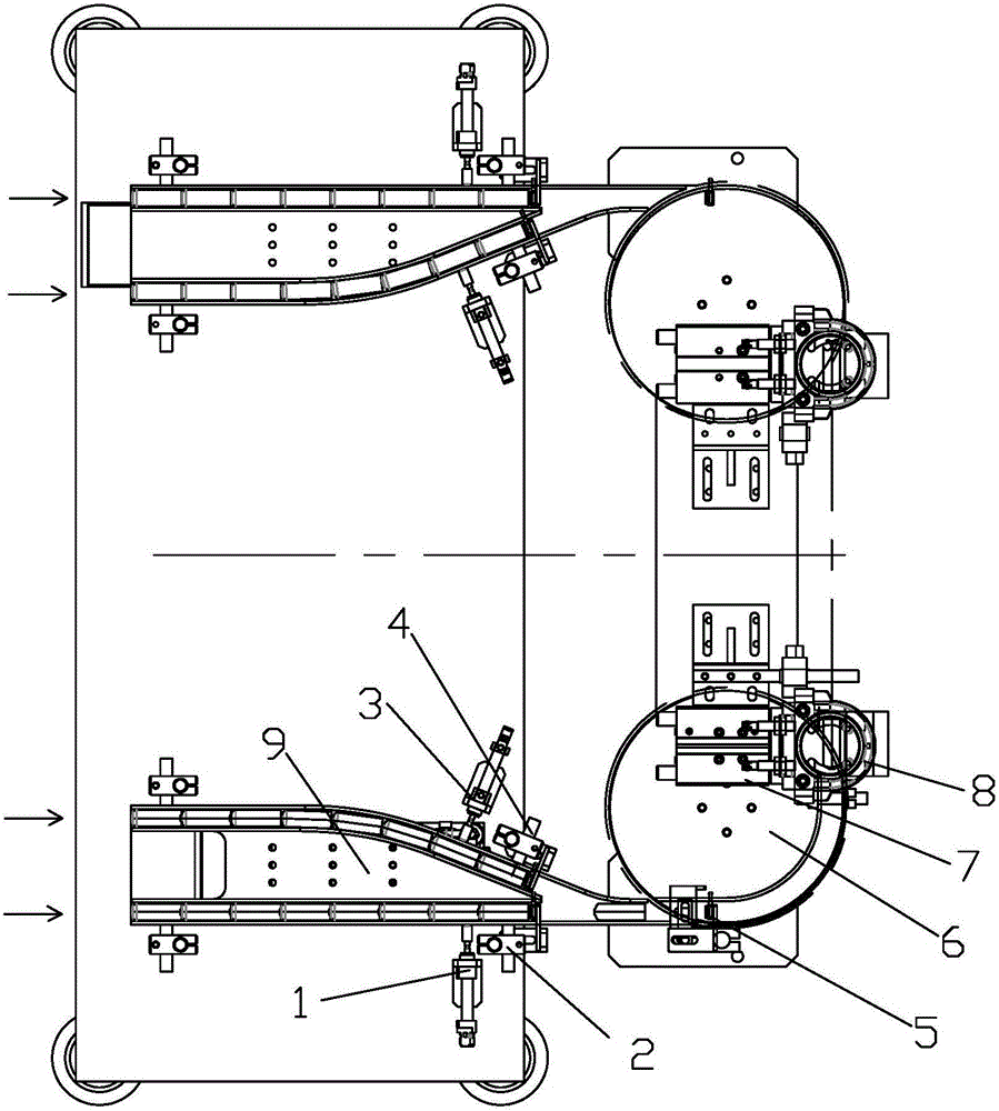 Automatic feeding device for industrial production line and control method