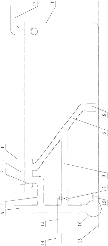 Efficient full-time double-layer-flowing pollution discharging device