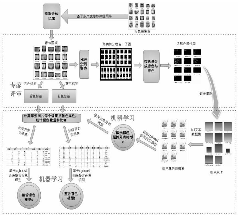 Quantitative analysis method of tongue color and fur color in traditional Chinese medicine based on machine learning