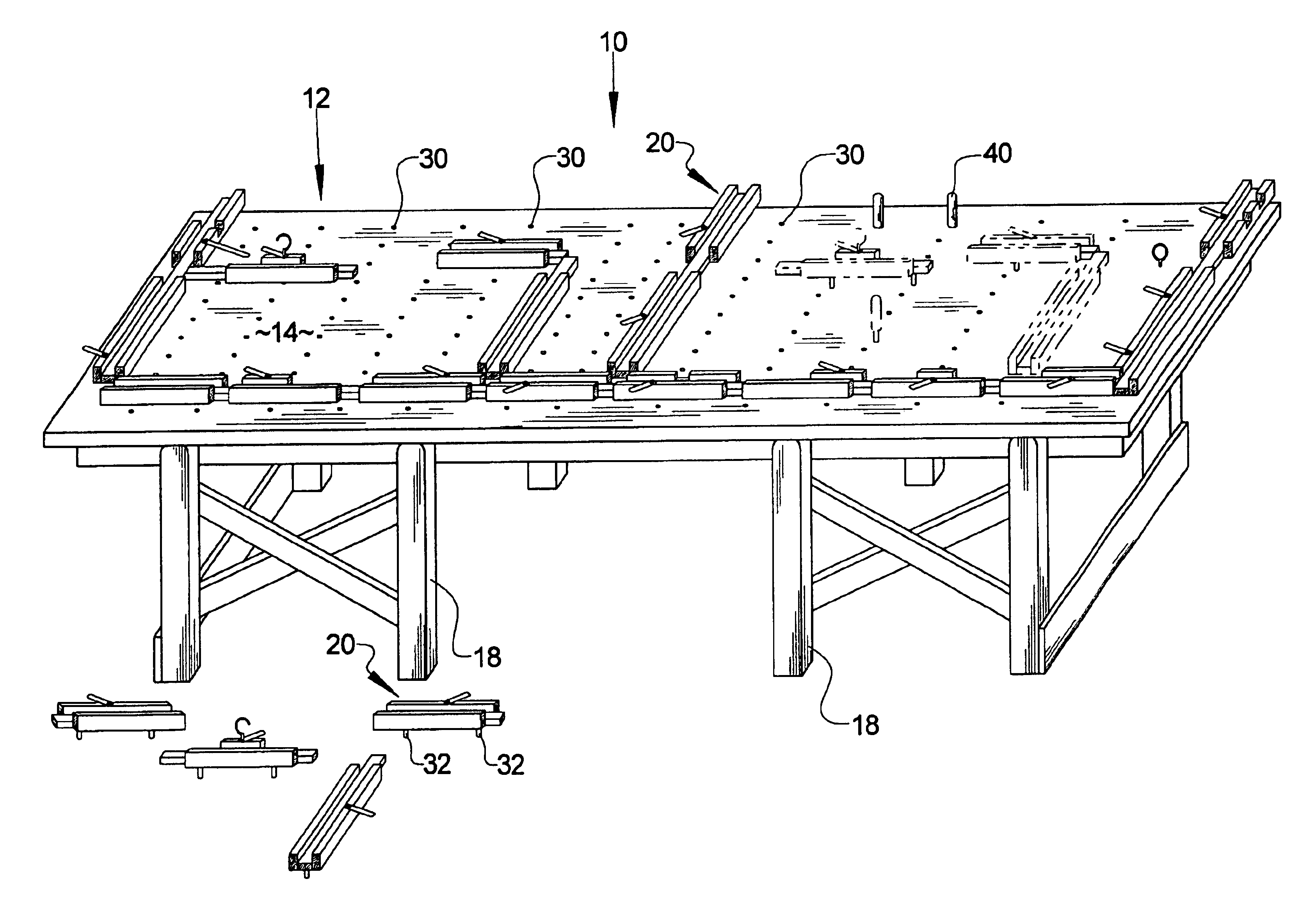 Template for preparing a wire harness