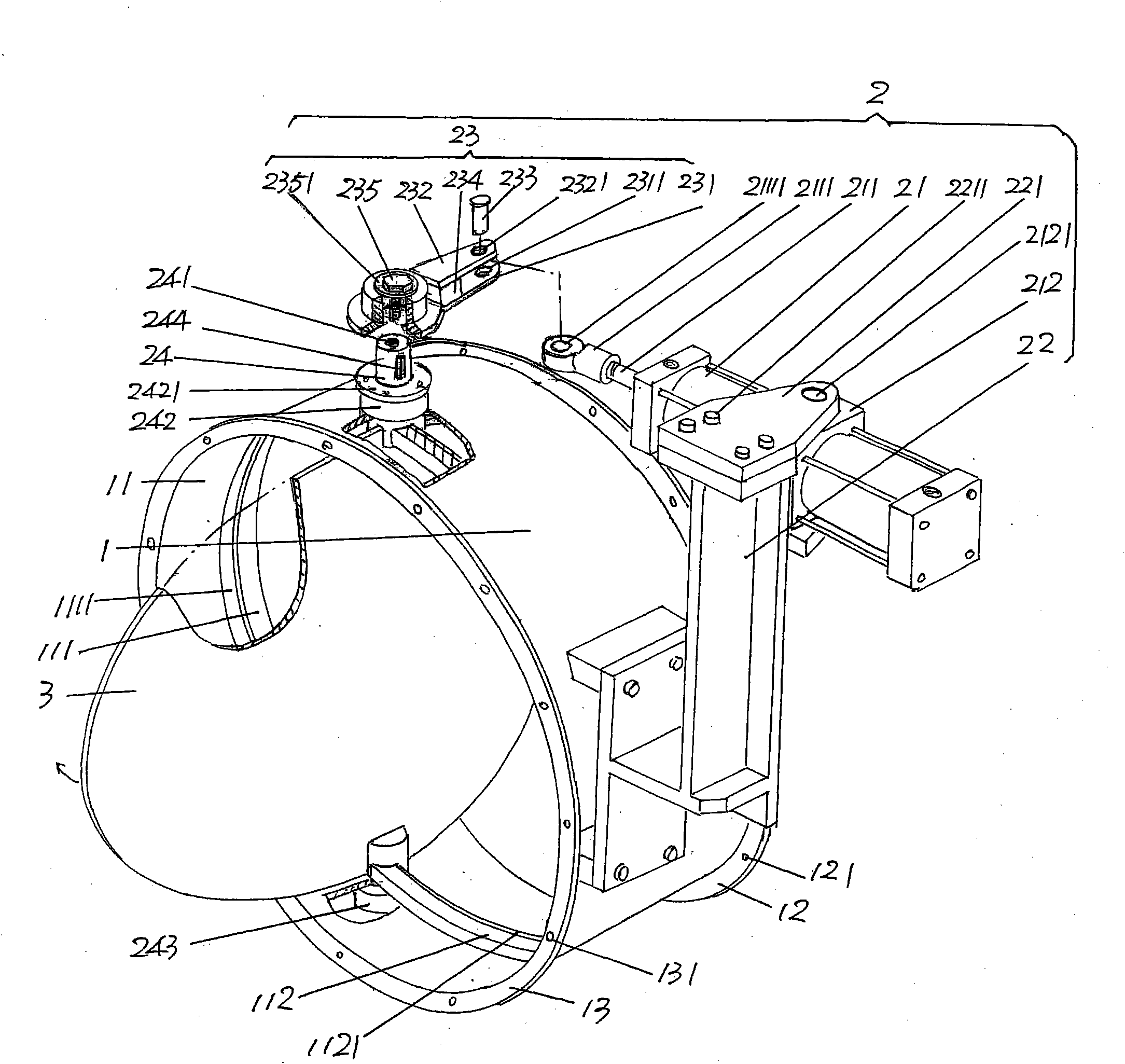 Hot-blast air flow automatic control mechanism for hot-blast air baking oven