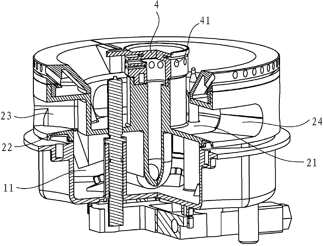 Upper air inlet type burner for gas stove