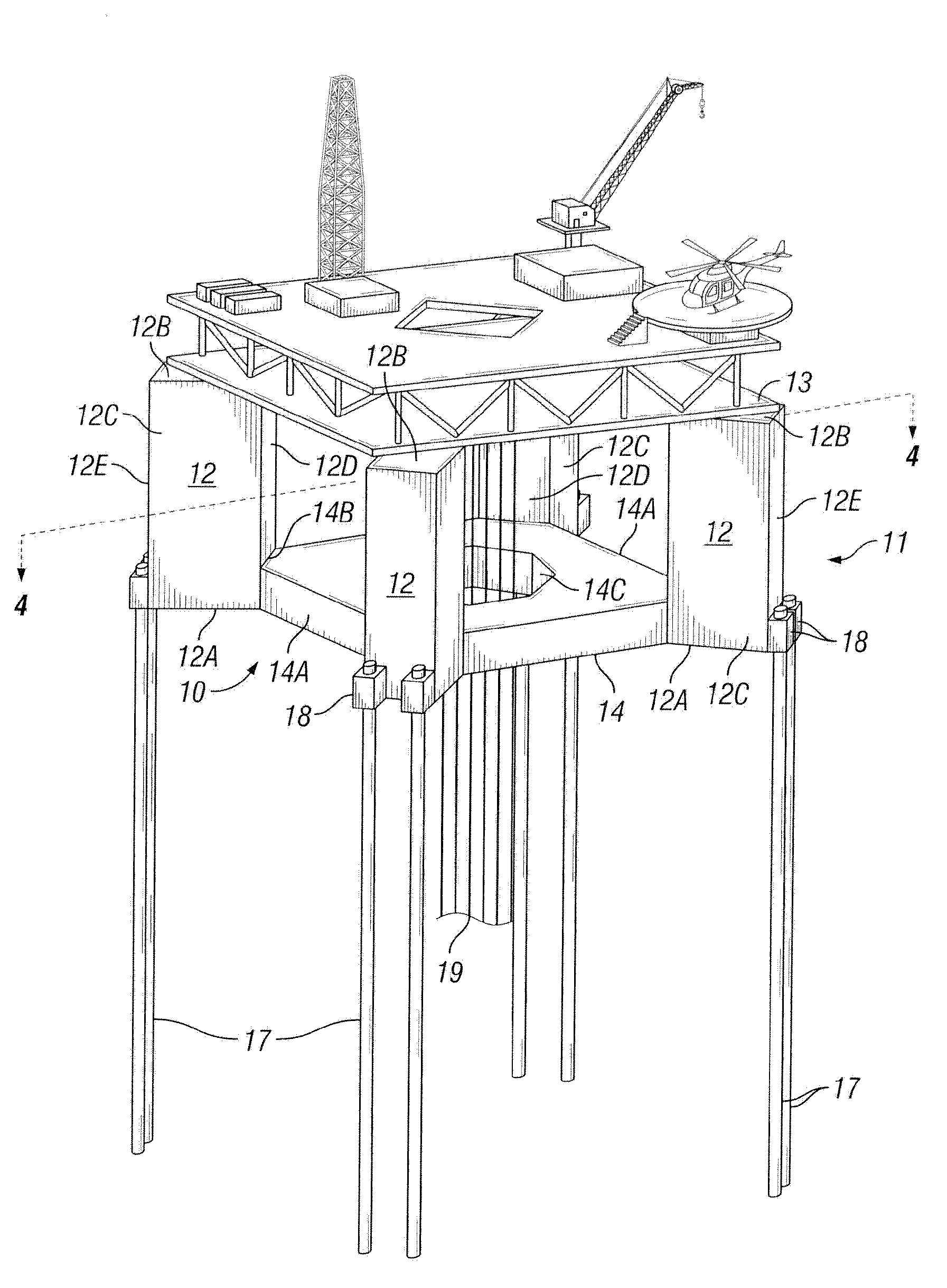 Tension leg platform with improved hydrodynamic performance