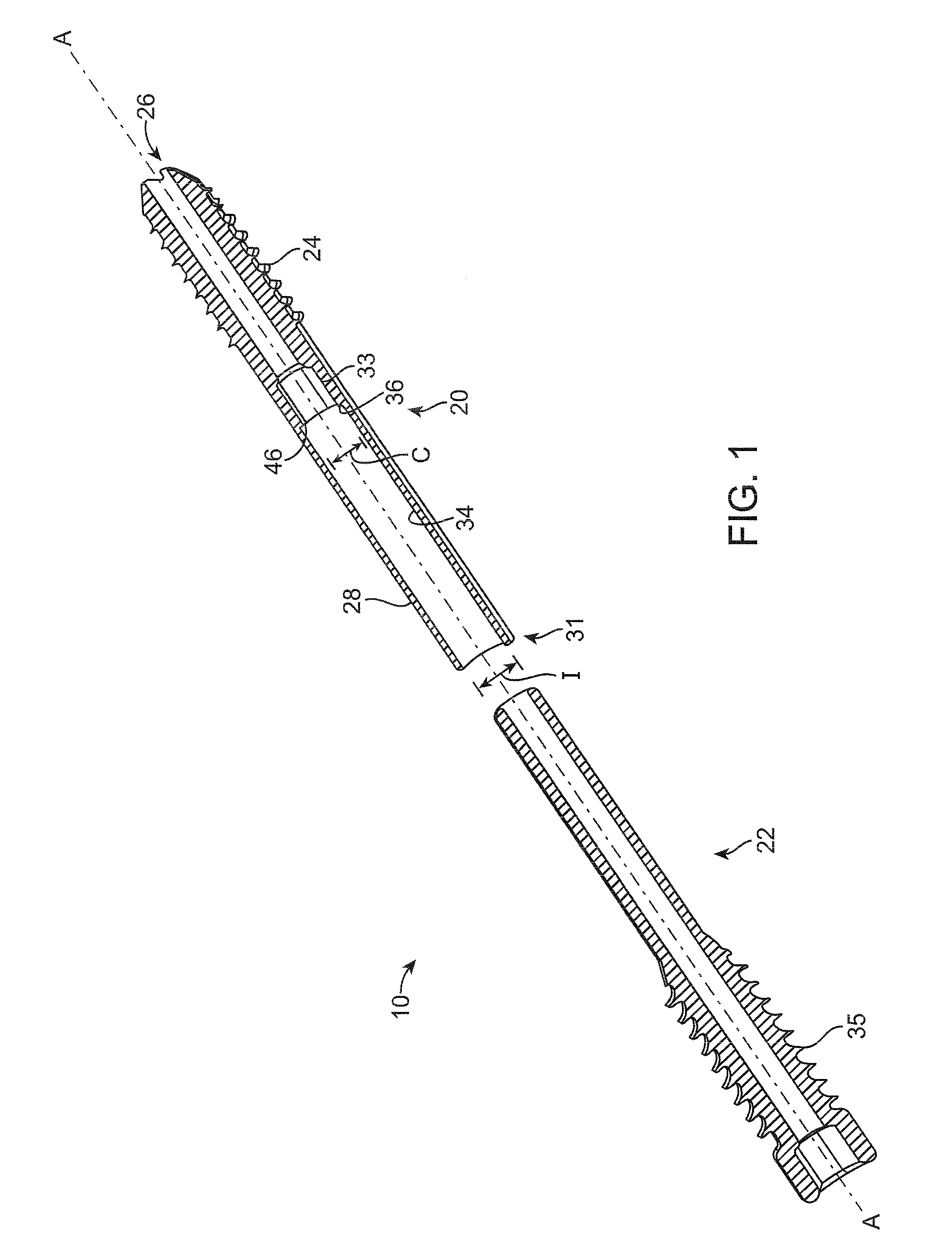 Collapsible bone screw apparatus