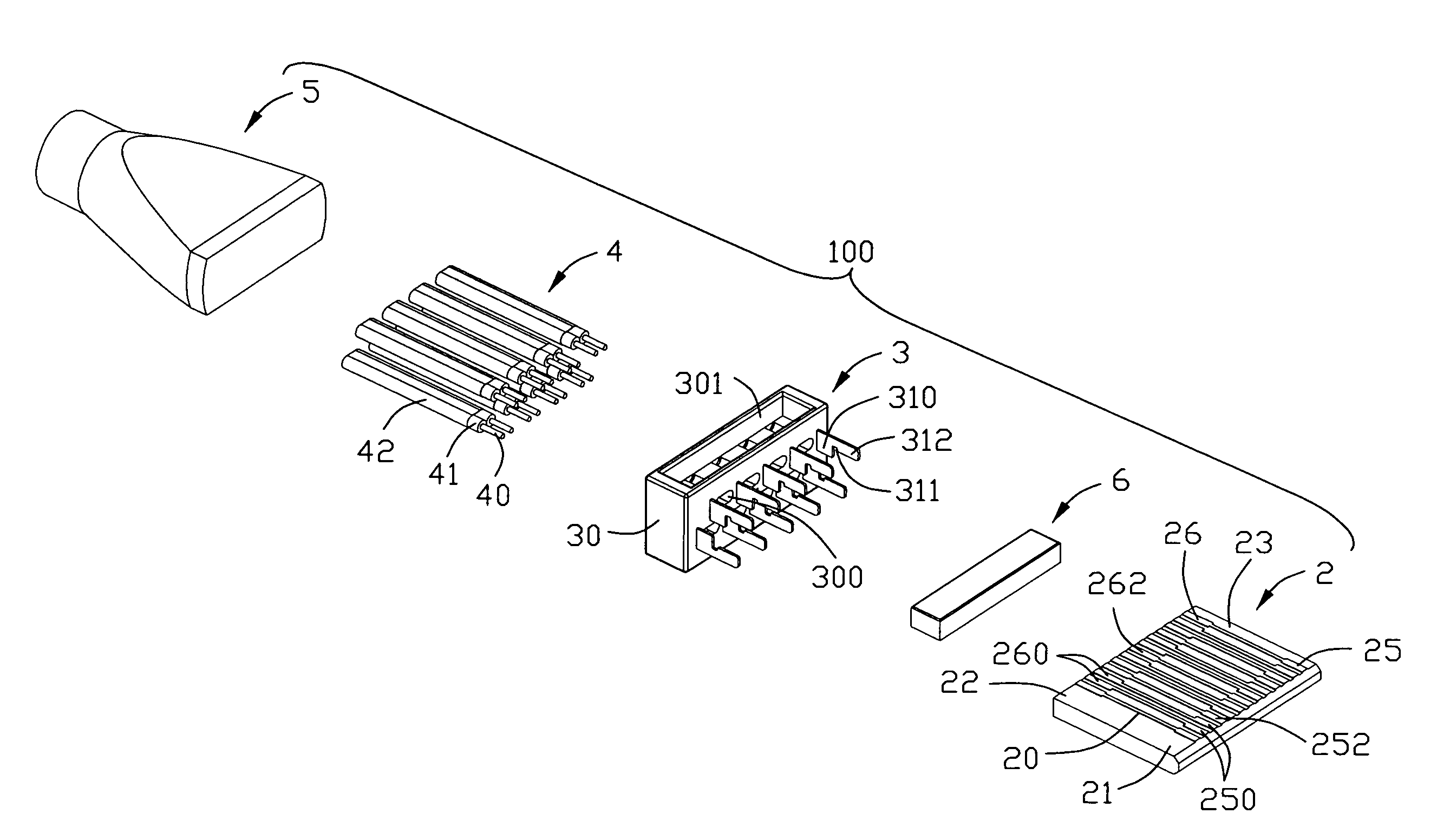 Cable connector assembly with improved wire organizer