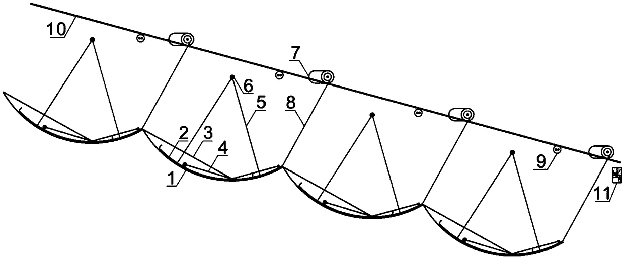 Multi-level overlapping arc fishway and fish passing method