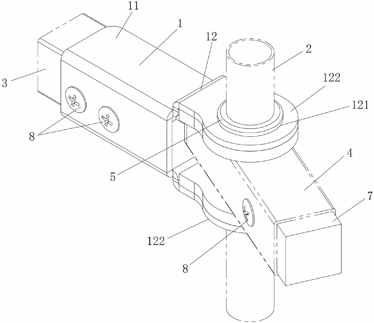 Guardrail rotary joint assembly and guardrail