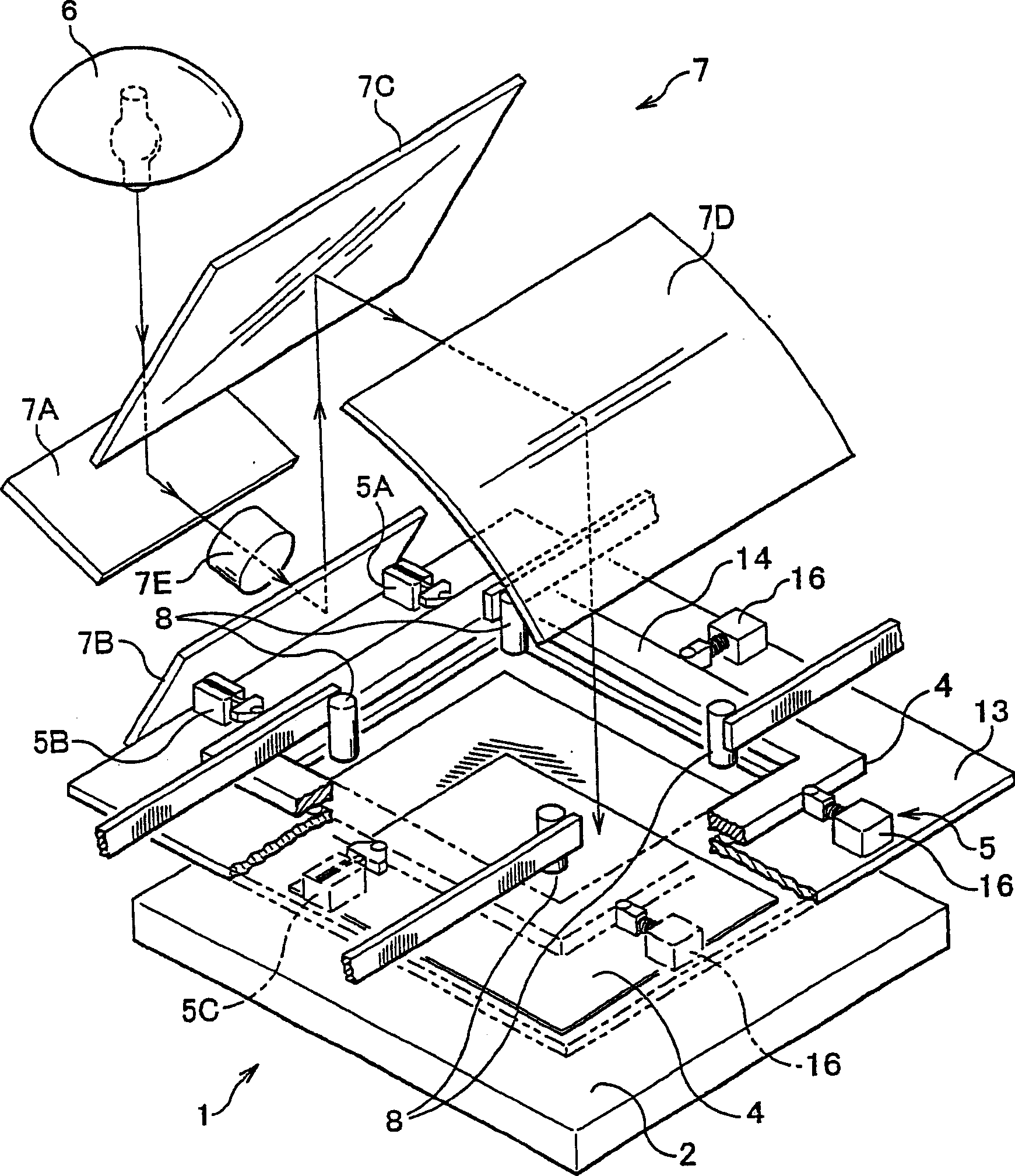 Exposure method for exposure device