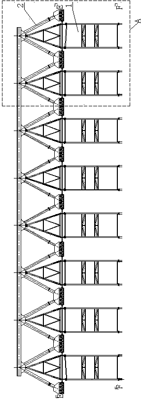 Steel truss girder assembling scaffold used in construction of steel-concrete composite truss girders