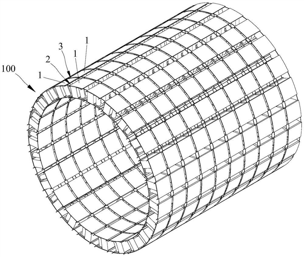 Tunnel energy dissipation supporting structure and construction method