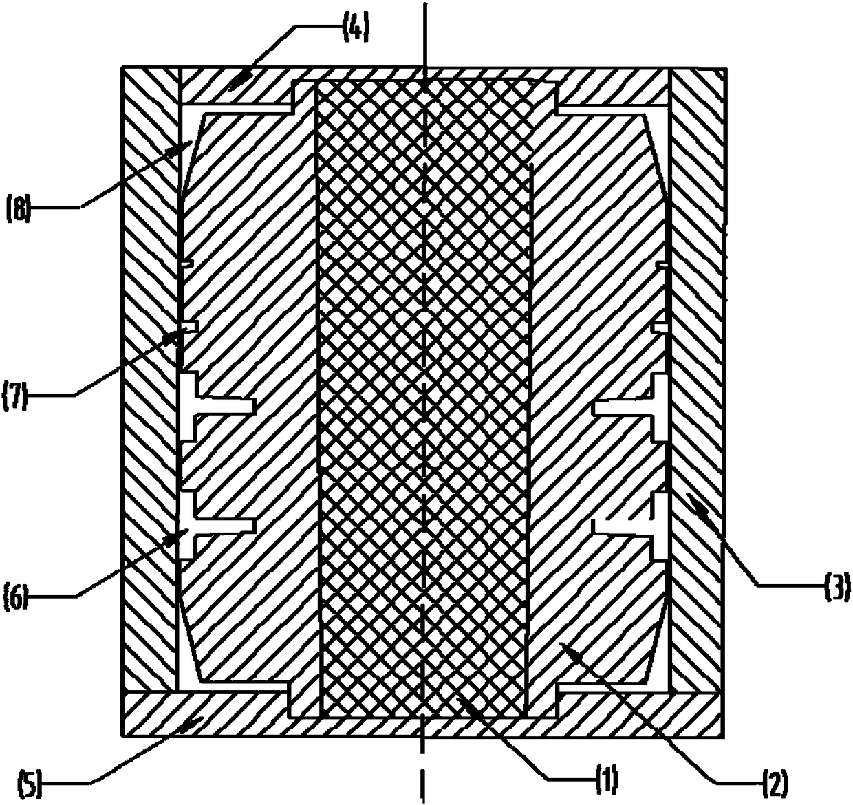 Composite material casing containing inward-flanging windows, forming die and forming method