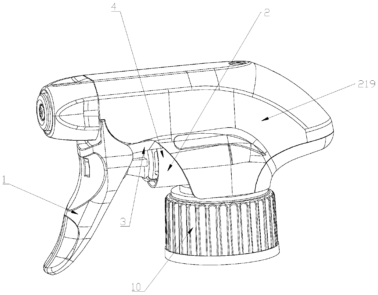 External spring type spraying gun head with double one-way valve structure