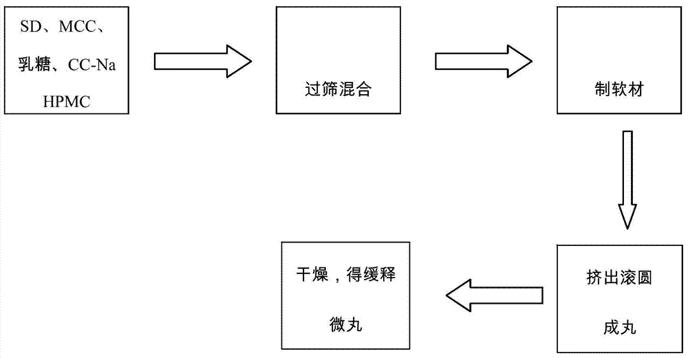 Oral matrix type cyclosporin A slow-release pellet preparation and preparation method thereof