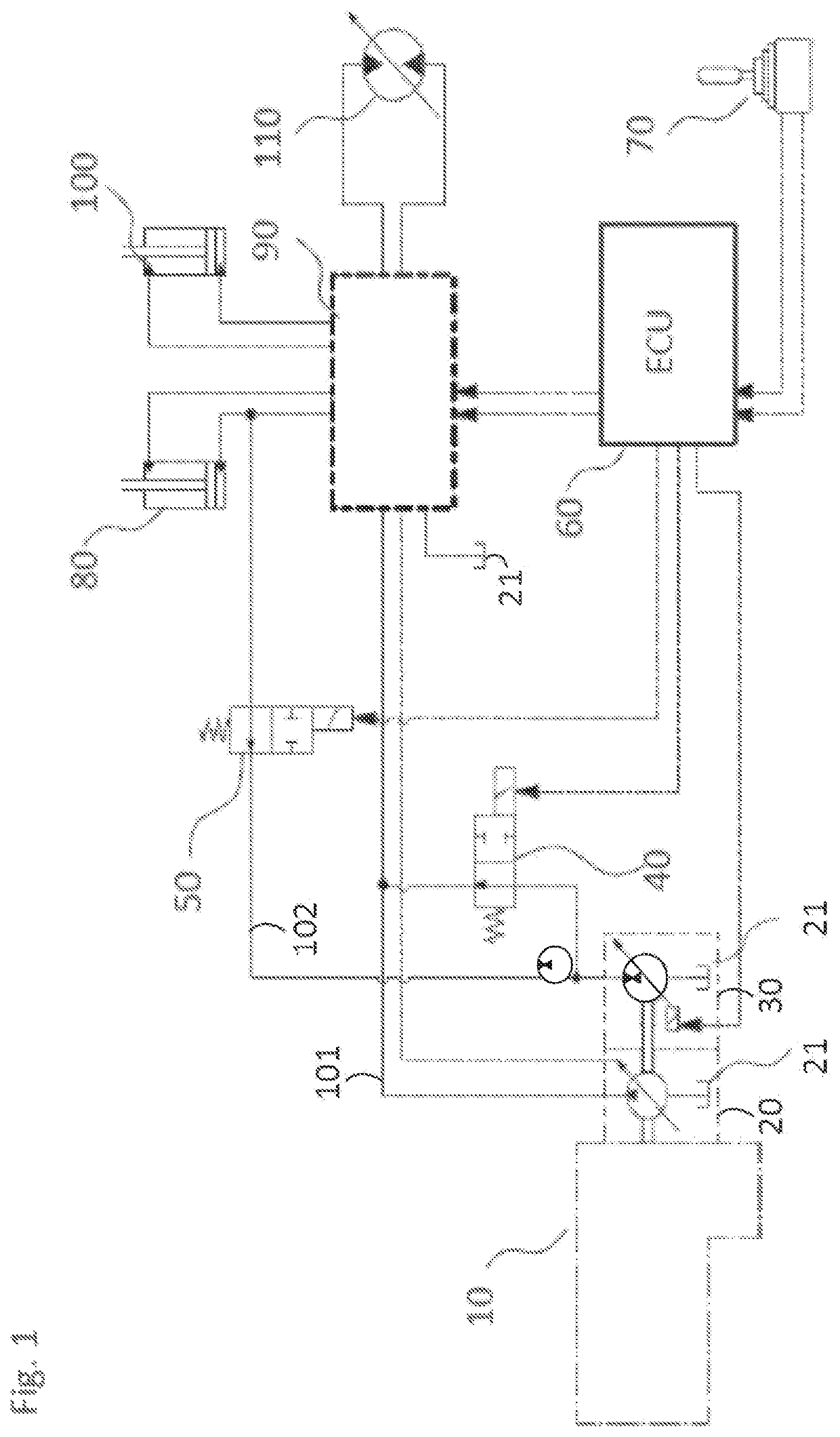 Work machine having hydraulics for energy recovery