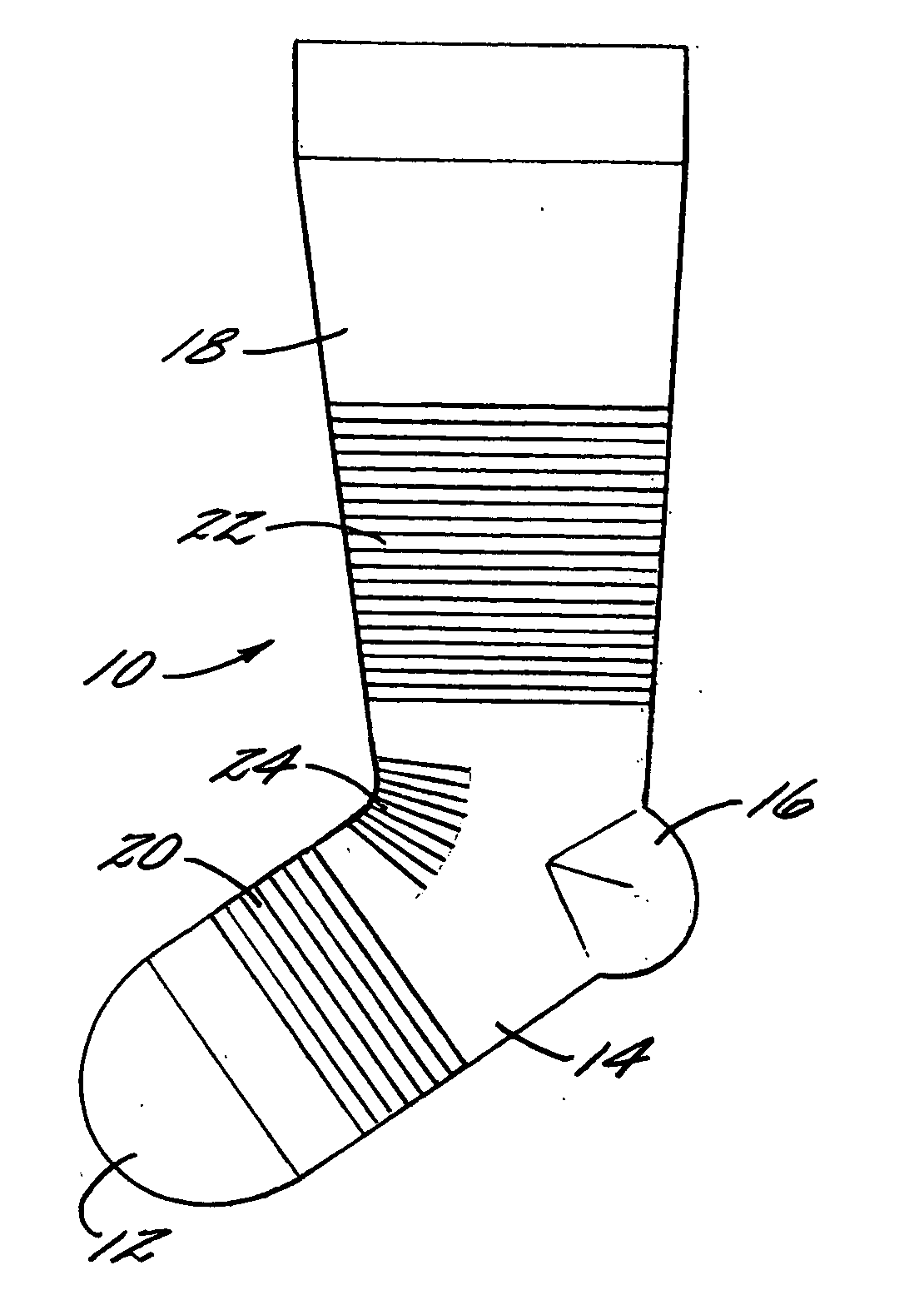 Compression garment with integral donning aid