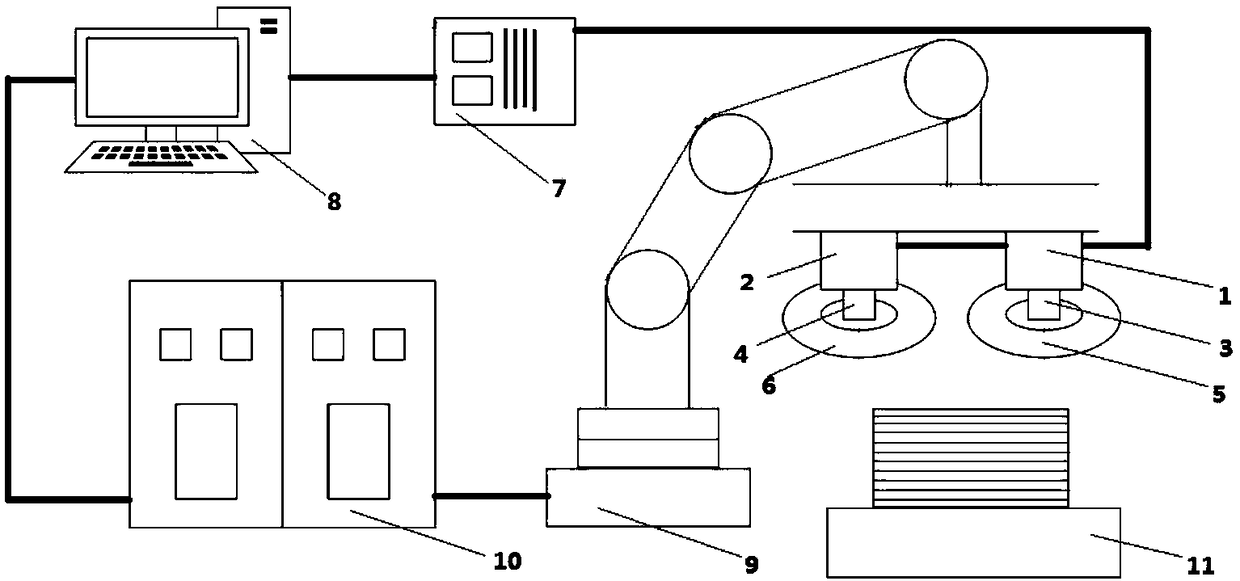 Elevator door sheet positioning and grabbing device and method based on vision